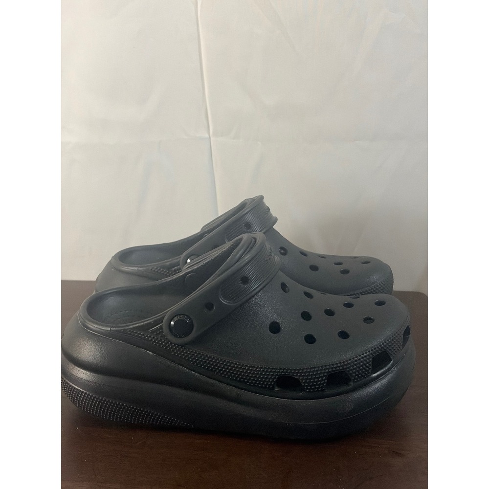 Crocs Classic Crush Clog Black Platform Sandals 207521 Mens 3 Womens 5